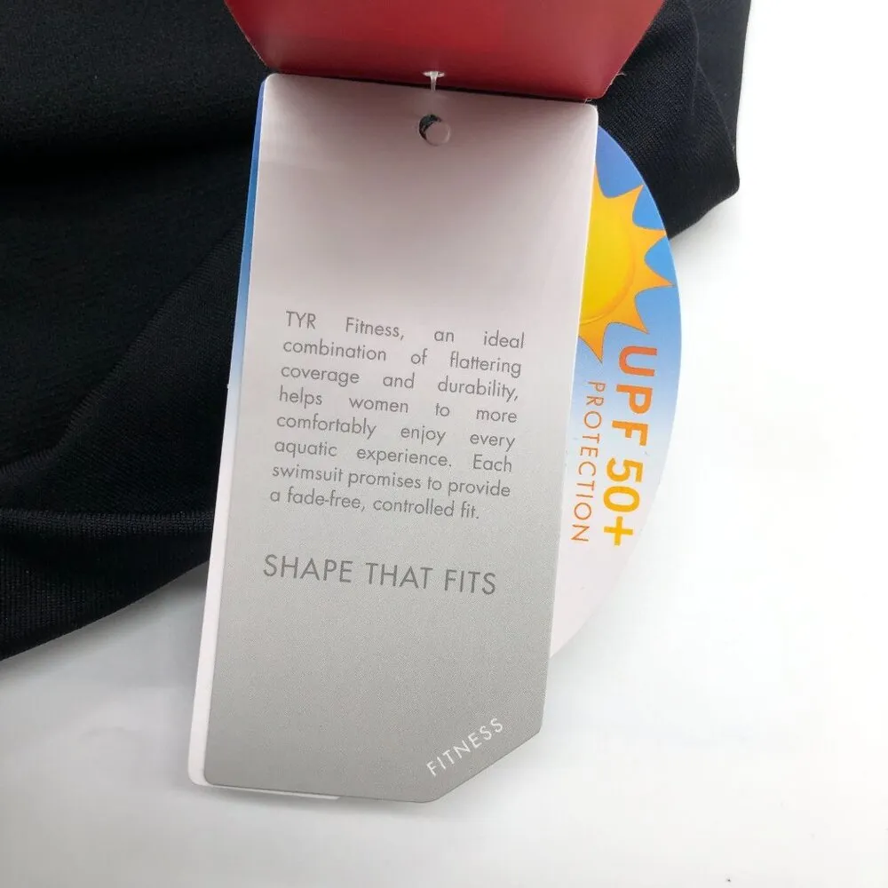 TYR Womens Durafast Elite Solid Della Skort Adjustable Ties UPF 50+ Black M/8 - Image 8