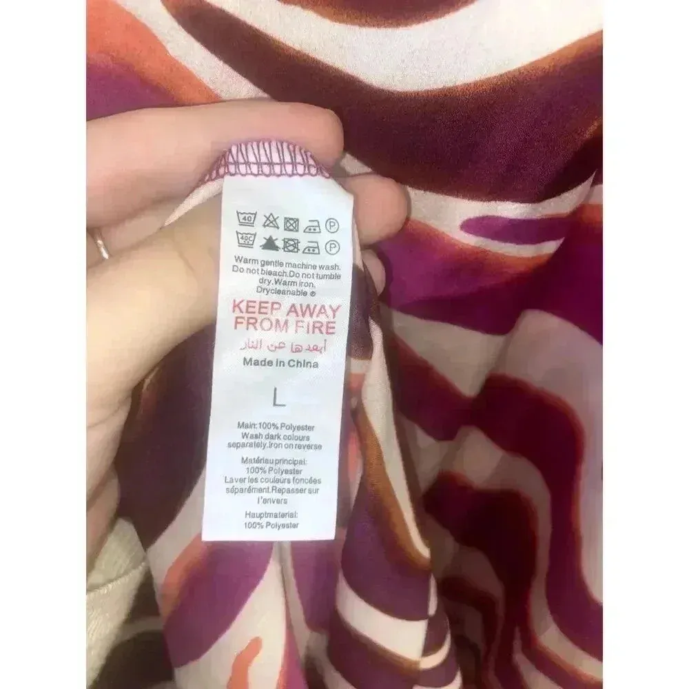 NWOT Pretty Little Thing Womens Satin Printed Maxi Dress - Image 6