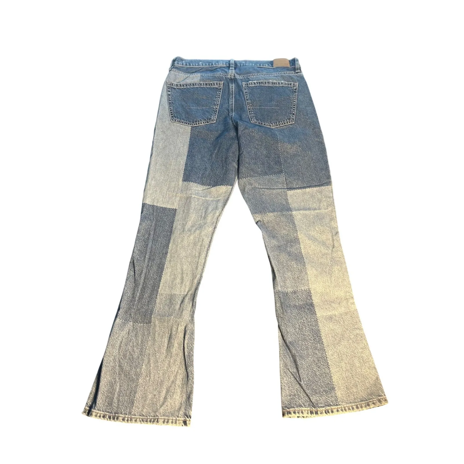 American Eagle Outfitters Womens Patchwork Bootcut Jeans Medium Wash Size 8 - Image 5