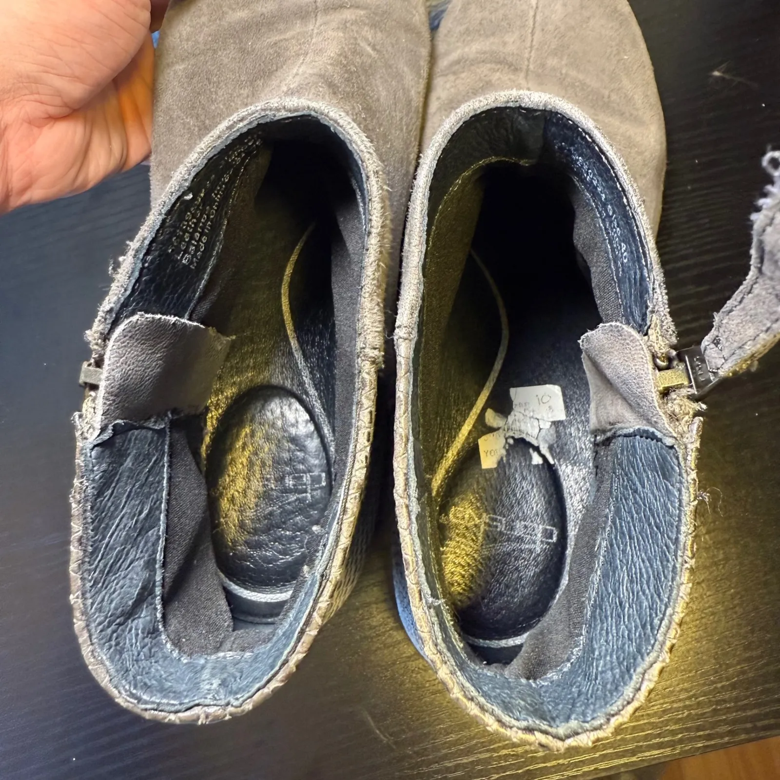 Dansko Gray Suede Leather Otis Ankle Boots Womens Size‎ 9.5 Side Zipper Slip-On - Image 8