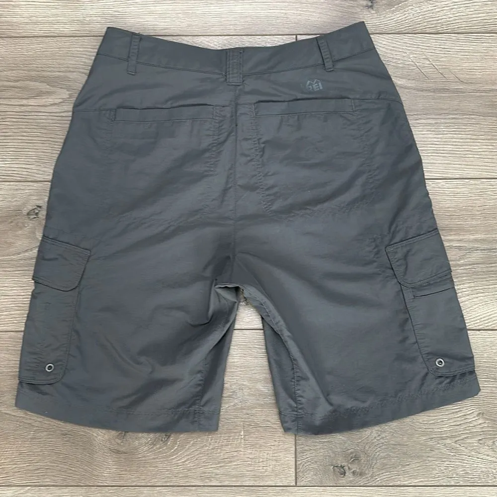 REI Cargo Nylon Bermuda High Rise Hiking Casual Shorts Size 2‎ Gray - Image 5