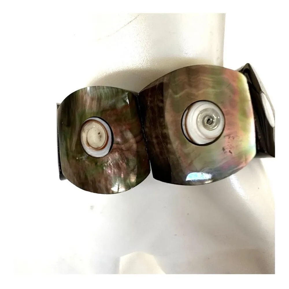Abalone shell stretchy bracelet - Image 4