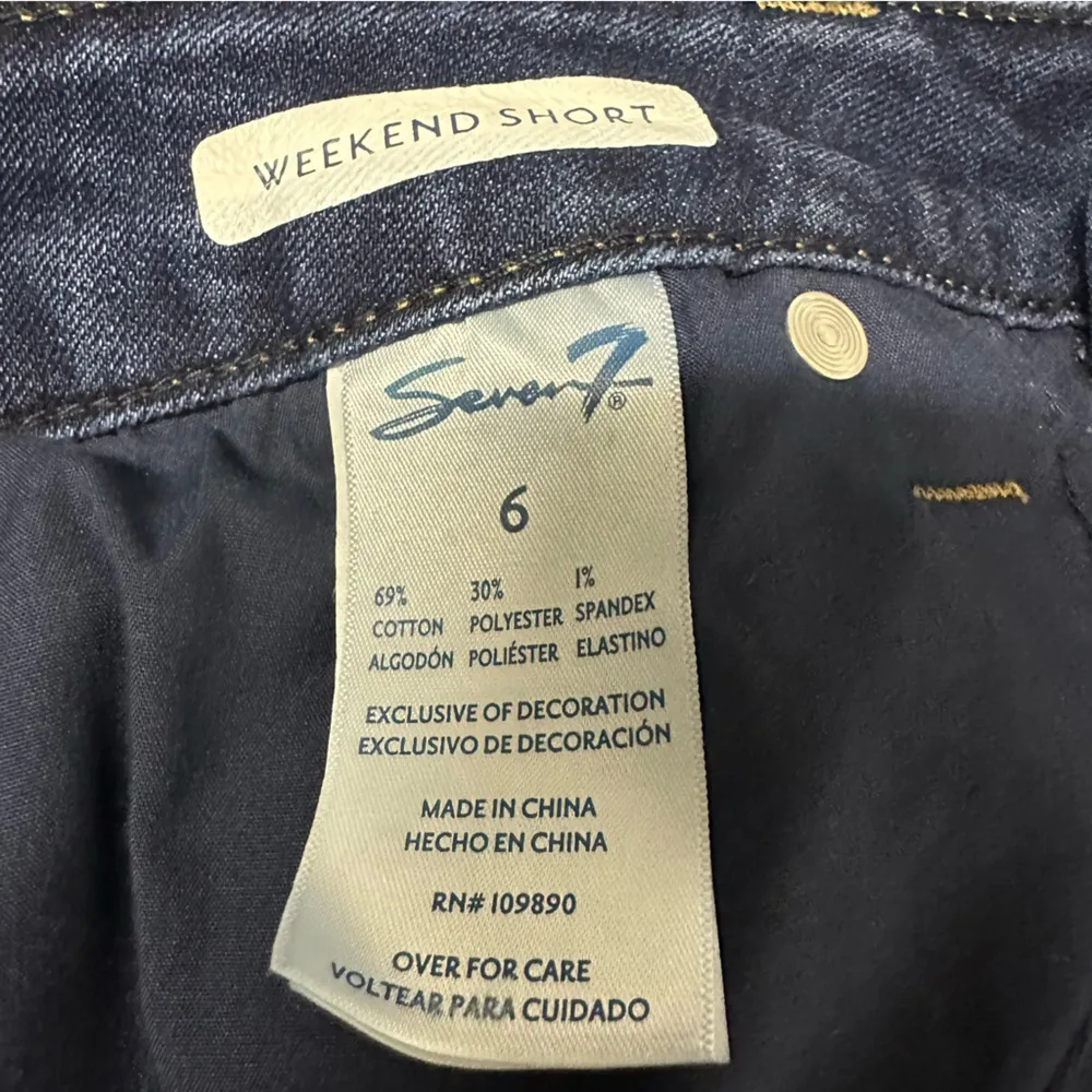 Seven7 Weekend Short Rolled Hem 10 Inch Rise 7 Inch Blue Jean Shorts Womens 6 - Image 8