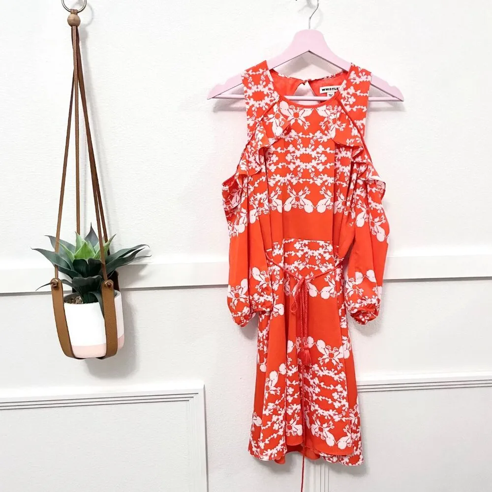 Whistles Adora Trailing Floral Occasion Dress Orange Size US 10 - Image 2