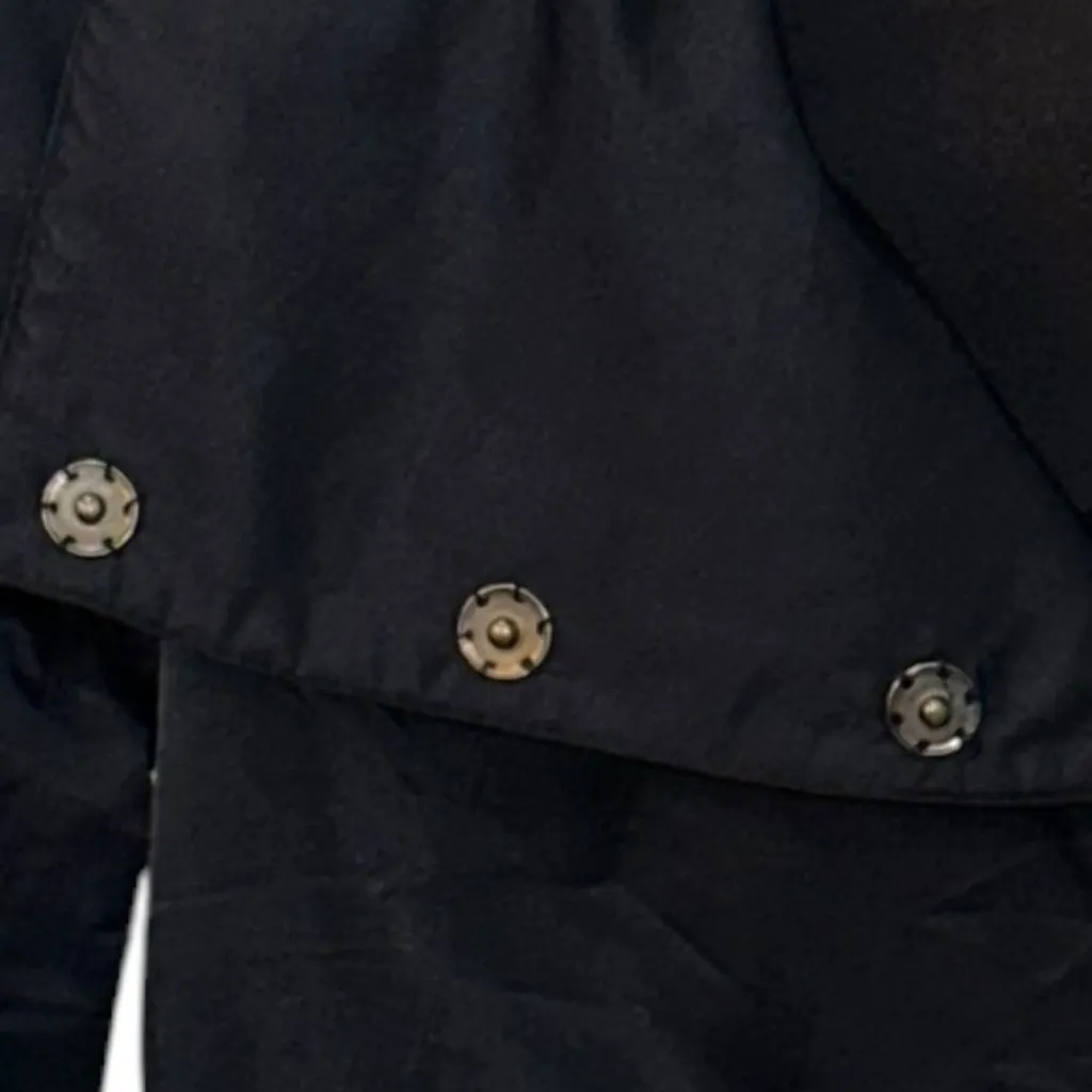 Eileen Fisher Soft Shell‎ Wide Collar Snap Front Jacket Nylon Fleece Lined XS - Image 3