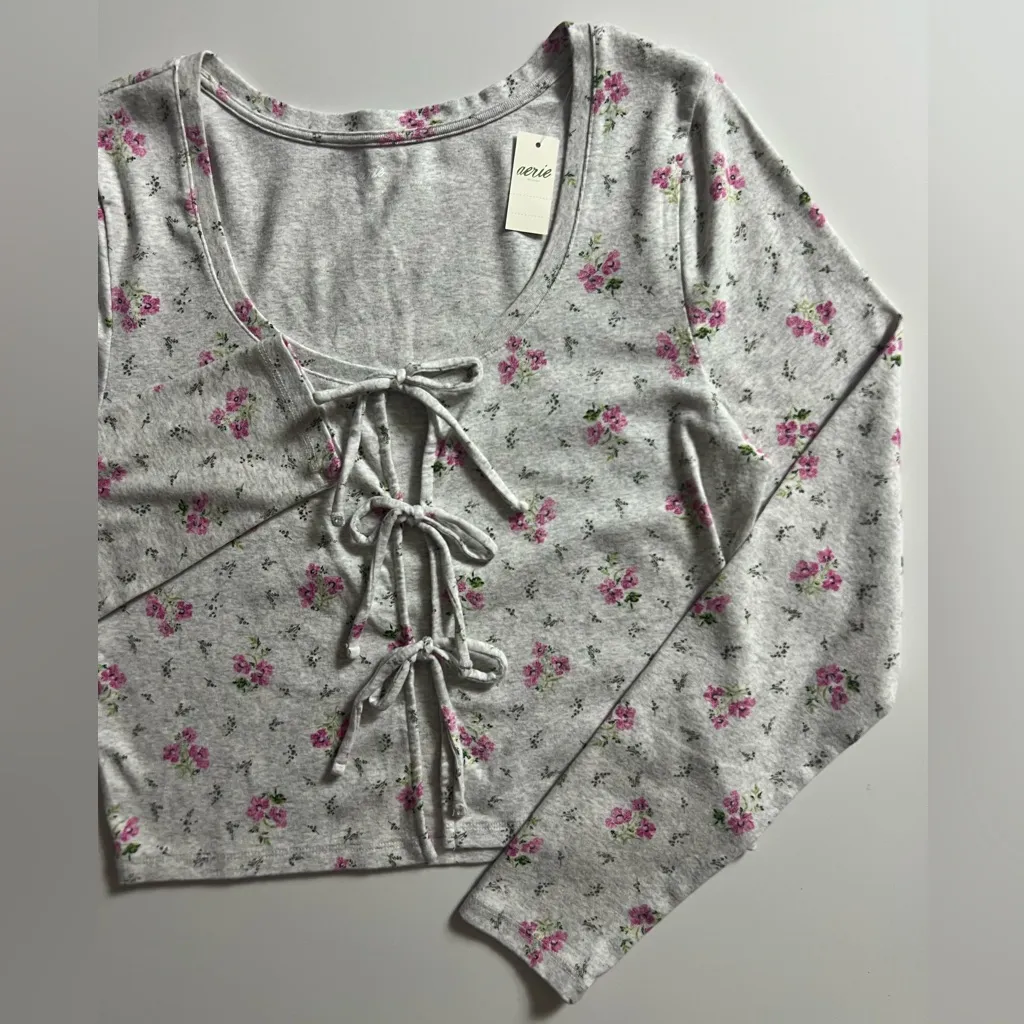 NWT Aerie Tie Front Cardigan Top, Size L - Image 4