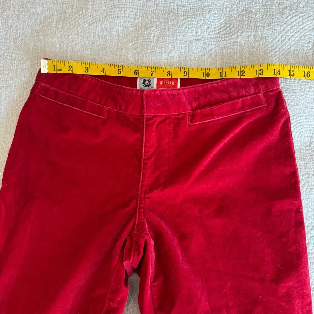 Vintage Red Velvet Hipster Flare Pants Arizona Jean Co Womens Juniors 3 Y2K 90s - Image 5