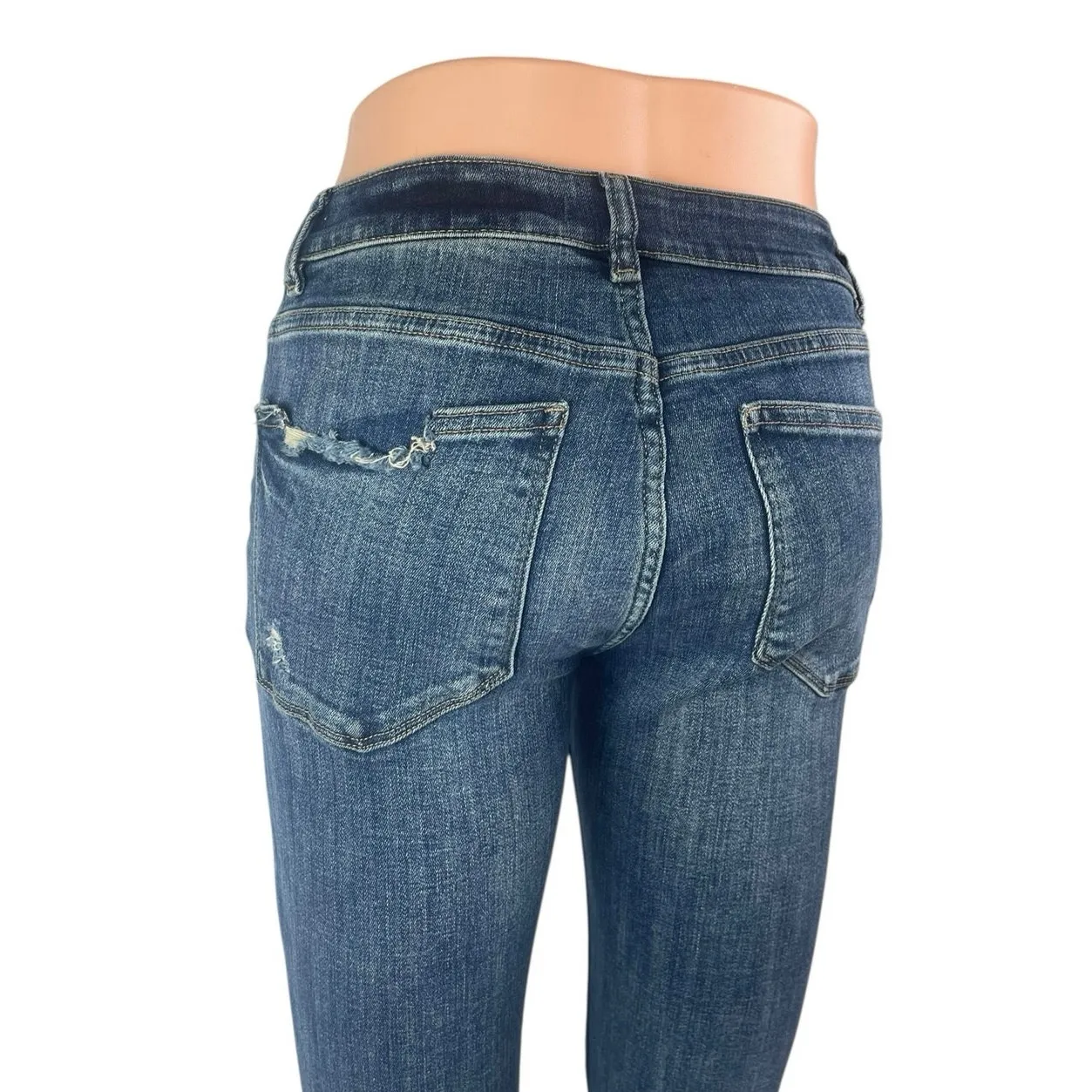 DL1961 Florence Ankle Mid Rise Intasculpt Skinny Blue Womens Denim Jeans Size 27 - Image 4