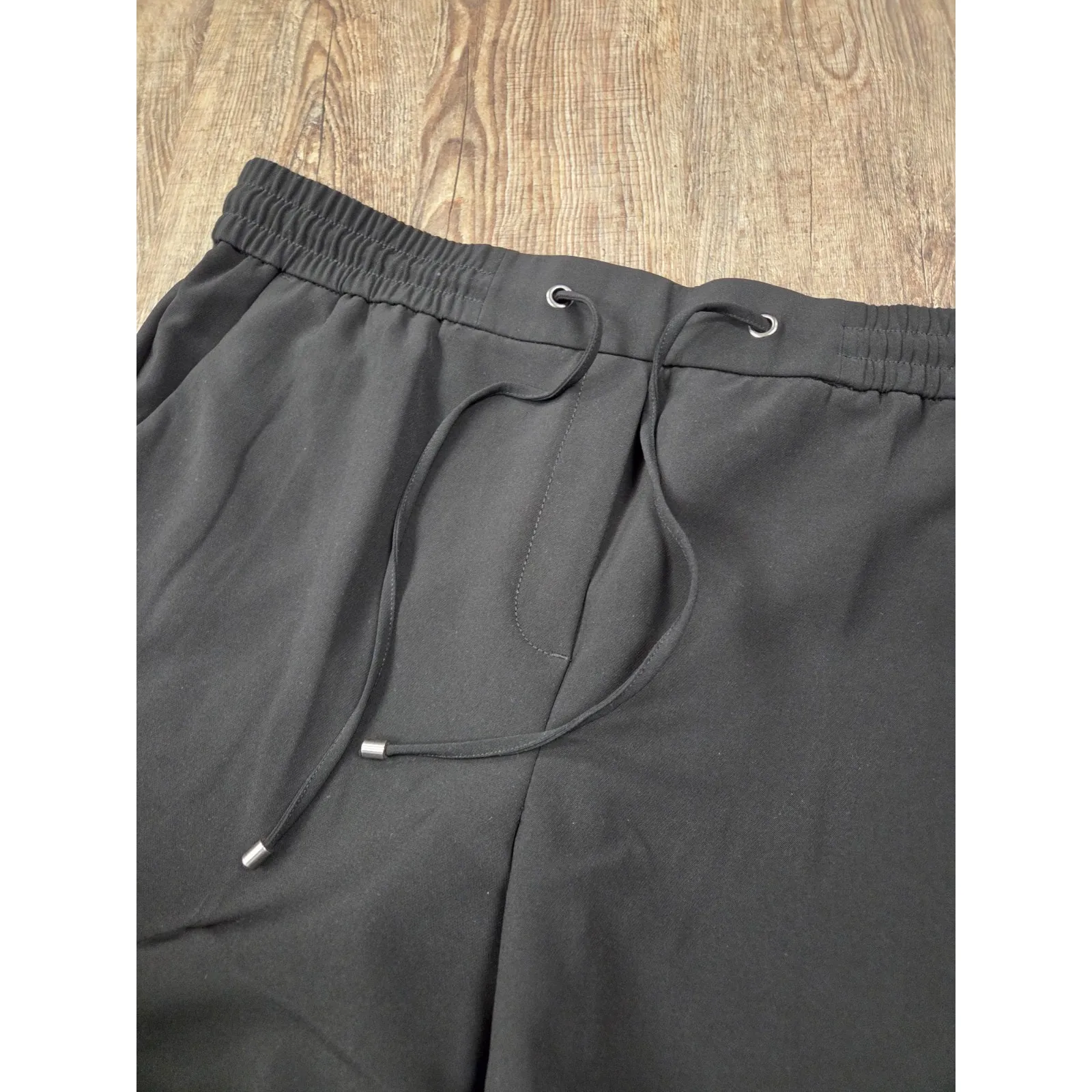 Talbots Flowy Wide Leg Elastic Waist Casual Pants Solid Black Size XL - Image 2