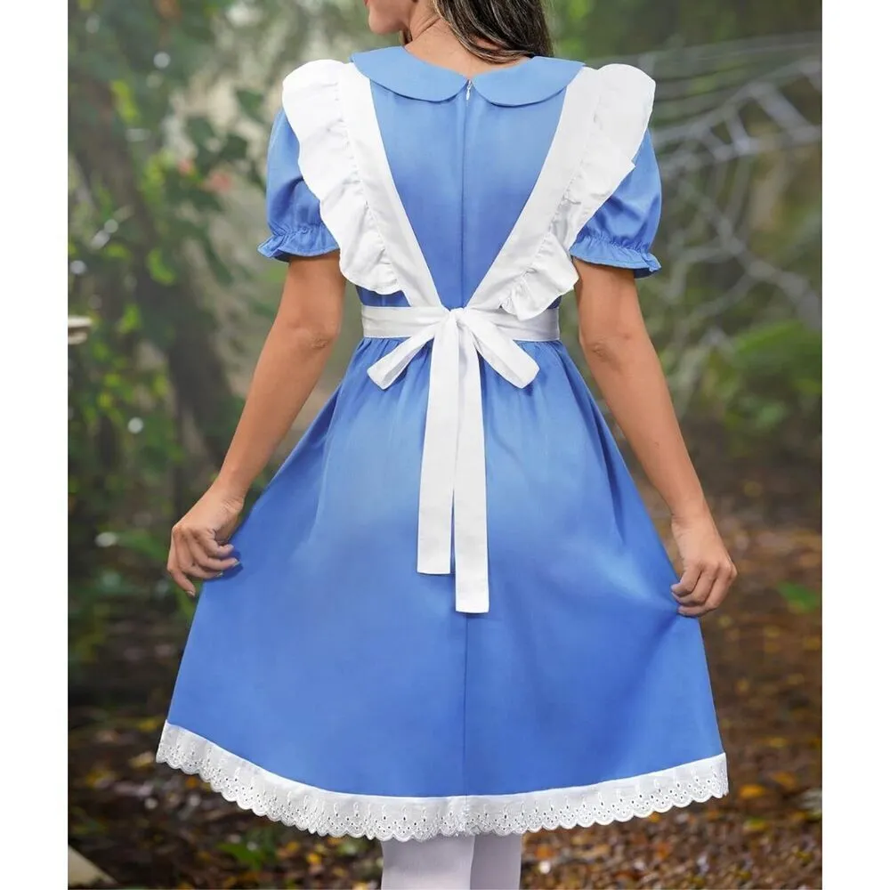 NEW Spadehill Blue White Princess Costume Dress Only L NO APRON Size L - Image 6
