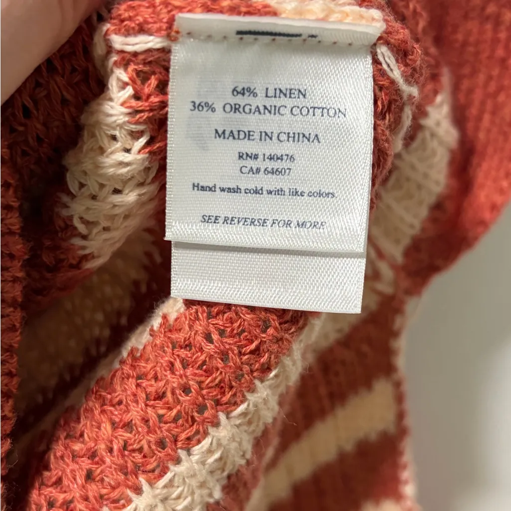 Faherty Miramar Linen Sweater Tank NWT size Small in Sandstone Stripe Sleeveless - Image 10