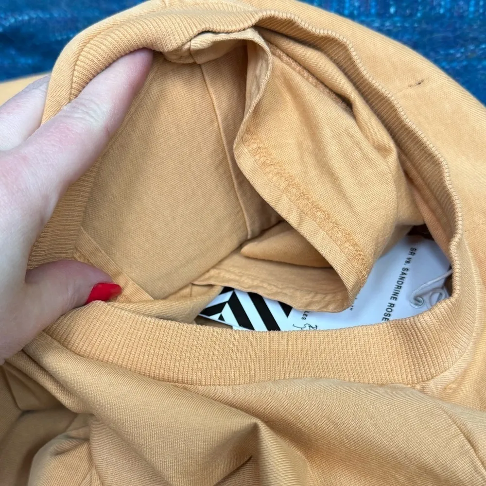 Free People x Sandrine Rose Padded Shoulder Tank Tee Size S Oversized, Golden Orange - Image 8