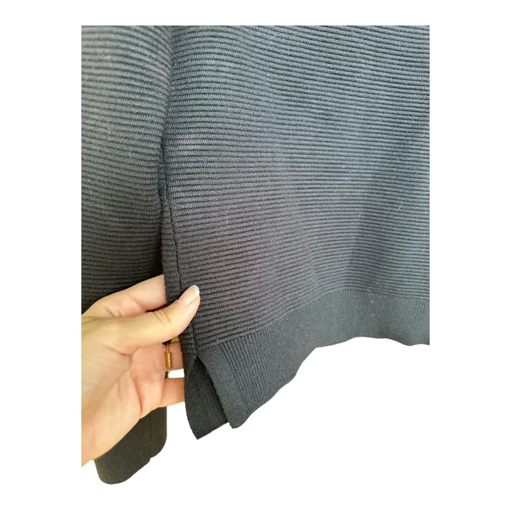 Abercrombie and Fitch Black Ribbed Asymmetrical Neck Sweater // Size Sma… - Image 2