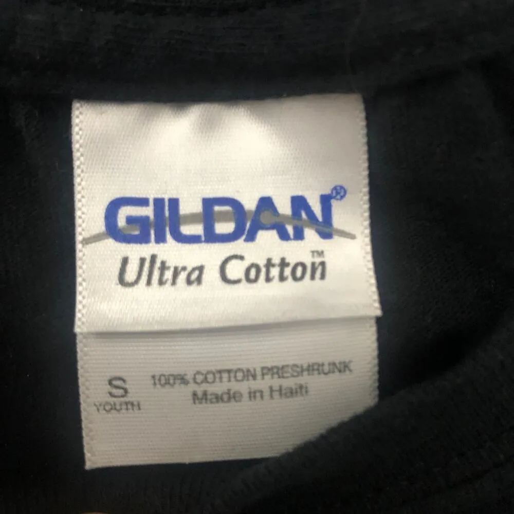 Gildan SMALL Women's Black Distressed The Loonies Crop Short Sleeve Tee Shirt - Image 5