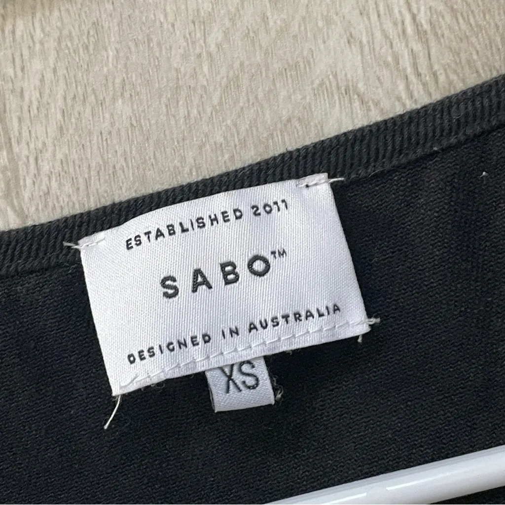 Sabo Keely Top crop flare sleeve womens Black (xsmall) minimalist chic party - Image 2