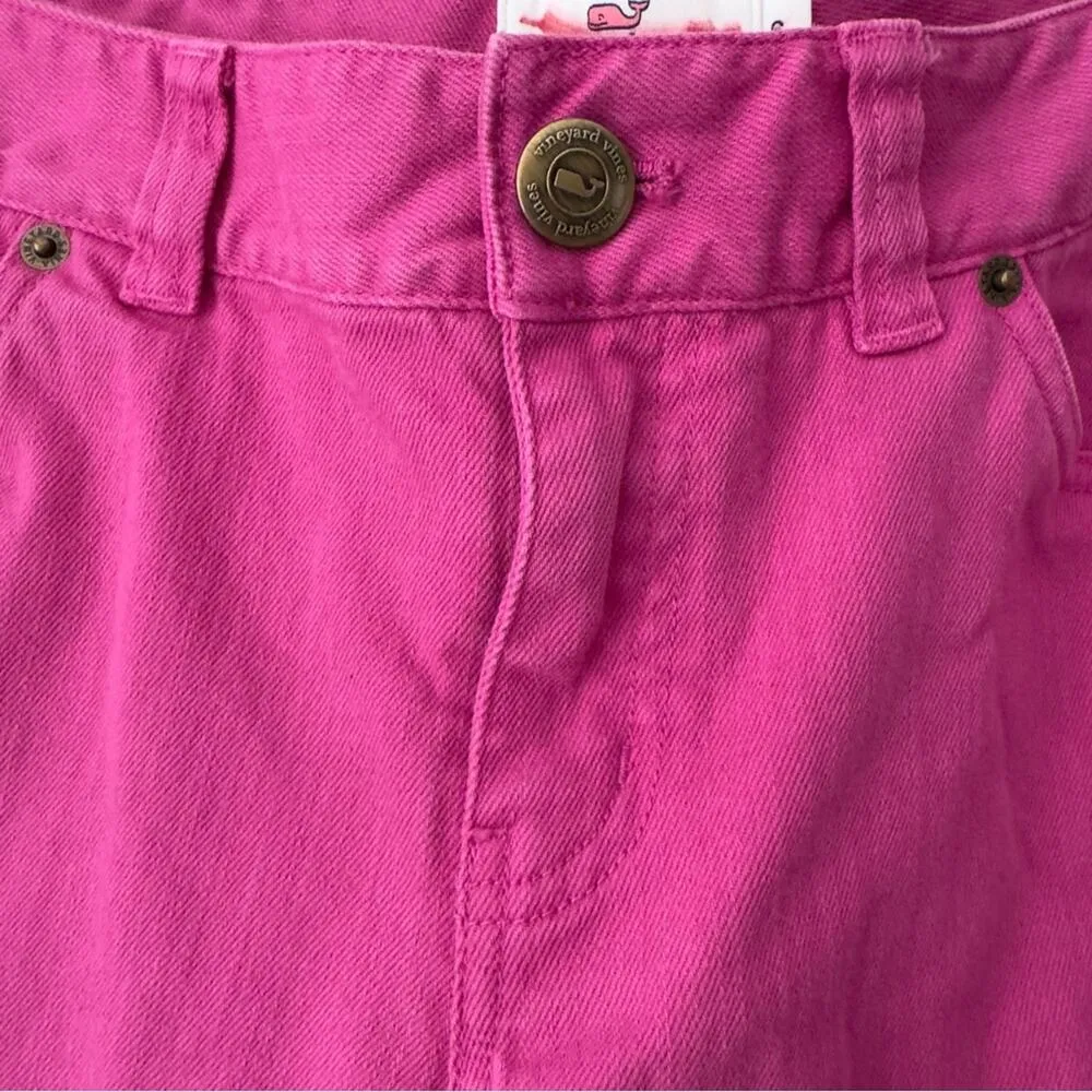 Vineyard Vines Hot Pink Jeans Barbiecore Denim Cotton Stretch Spandex Button Zip - Image 5