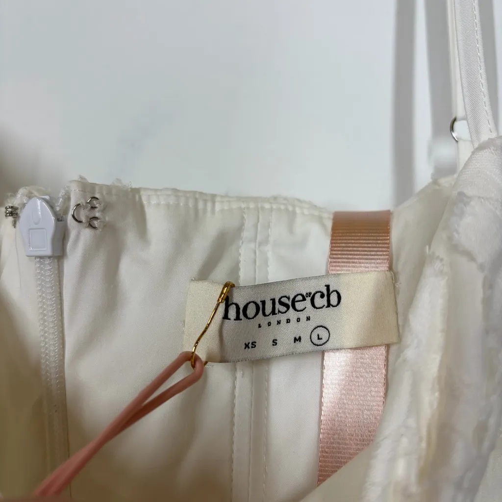 NWT House Of CB Nerissa White Jacquard Corset Mini Dress Size Large - Image 12