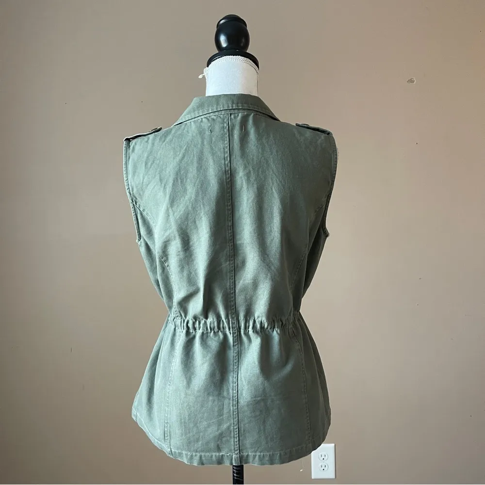 MOD MODELE | Green Sleeveless Studded Utility Jacket Sz L Size L - Image 37