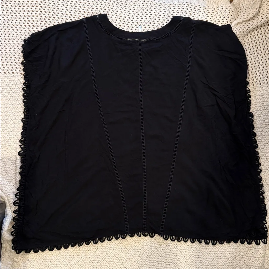 Seafolly Womens Black Crochet Trim mini kaftan Medium - Image 10