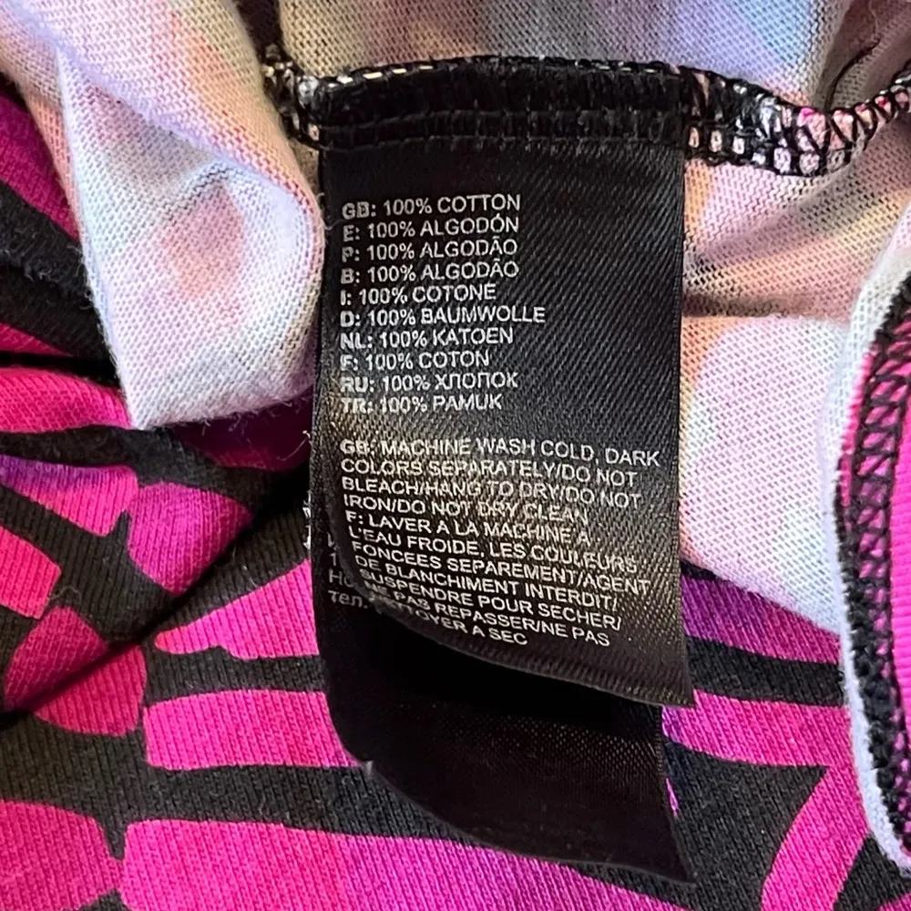 The North Face V Neck Striped Zebra Maxi Dress Black Magenta Pink Pullover XS - Image 3