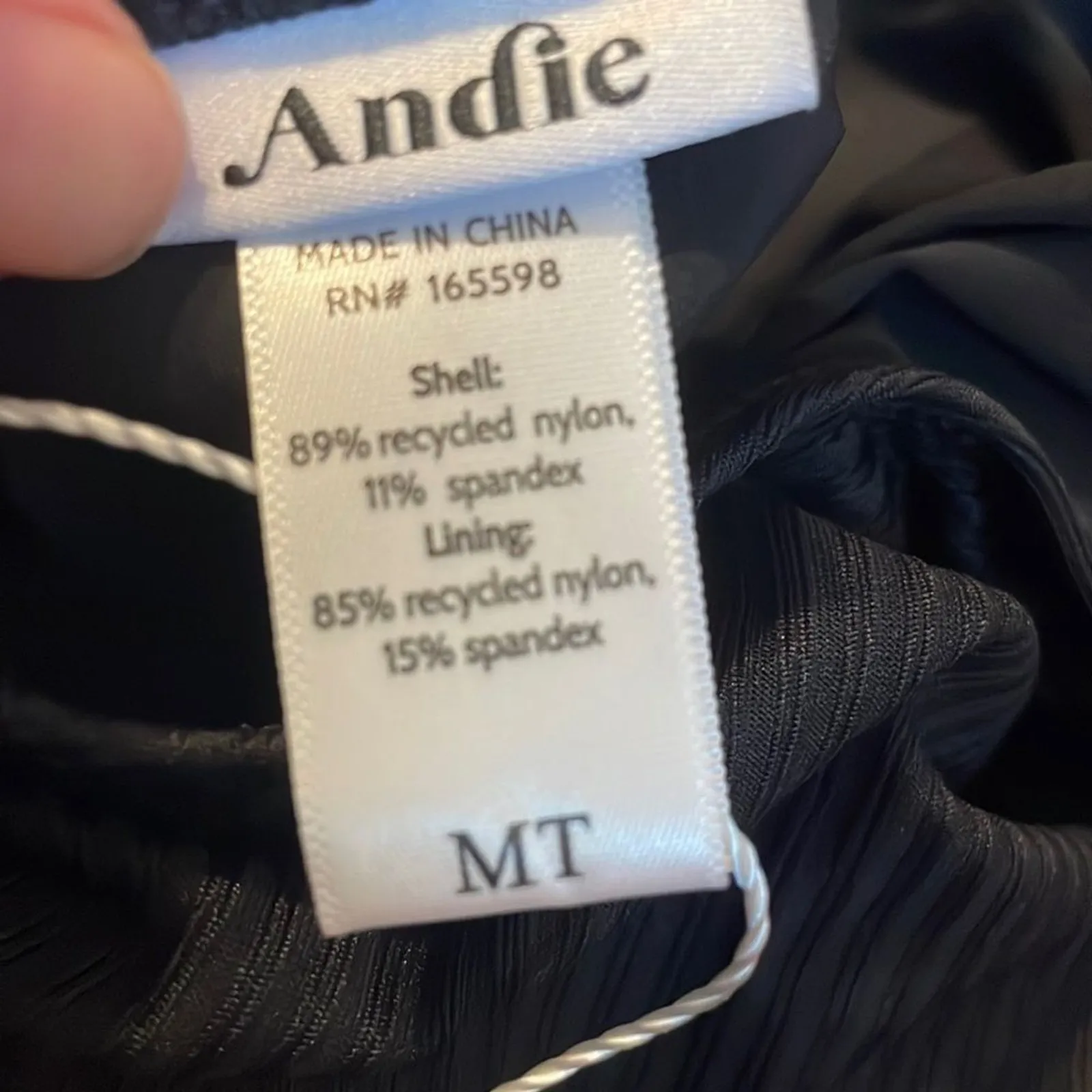 Andie The Tulum Rib One Piece LT Swimsuit Black Size M Tall NWT long torso - Image 6