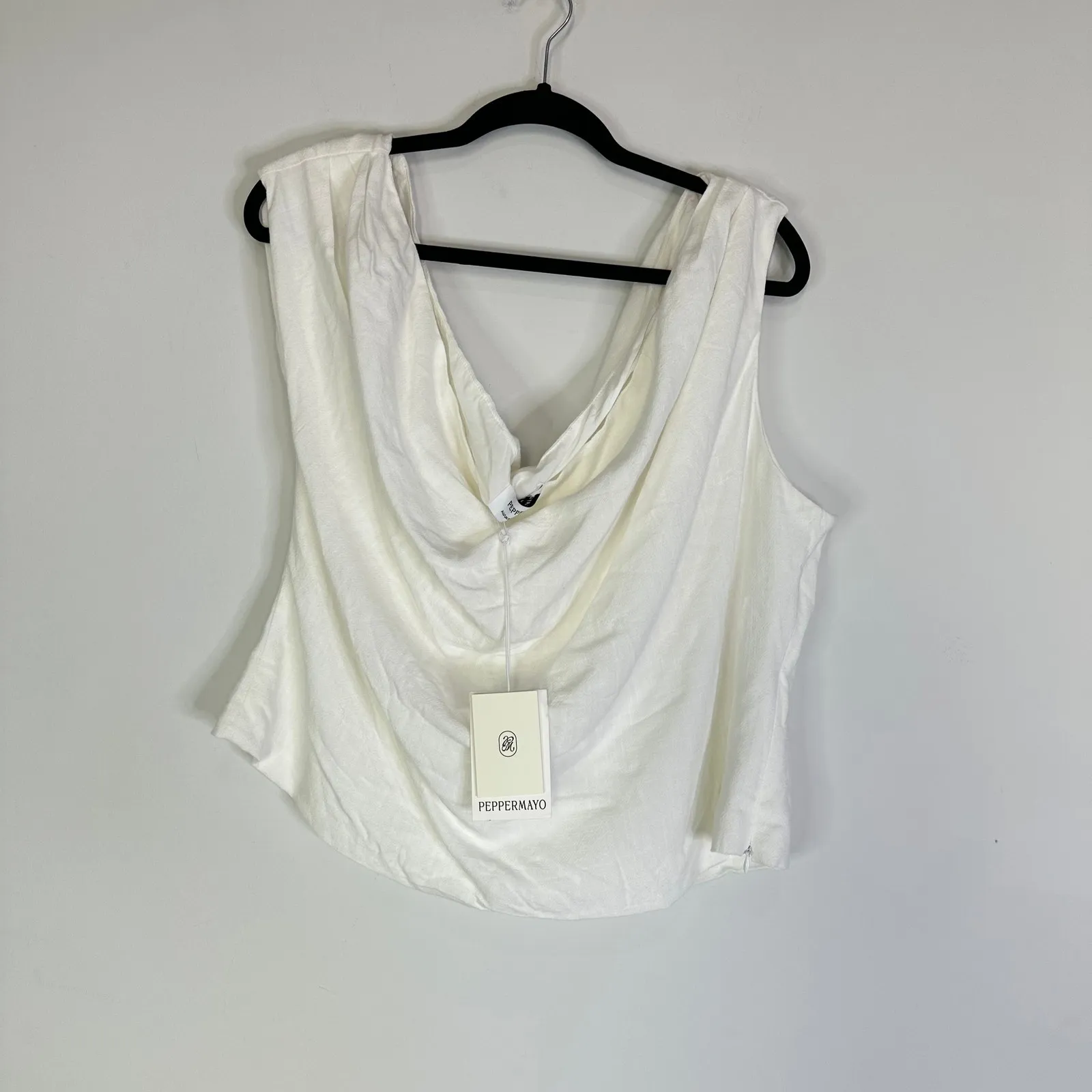 NEW Peppermayo Marissa Linen One Shoulder Top White Women’s US 16 - Image 2