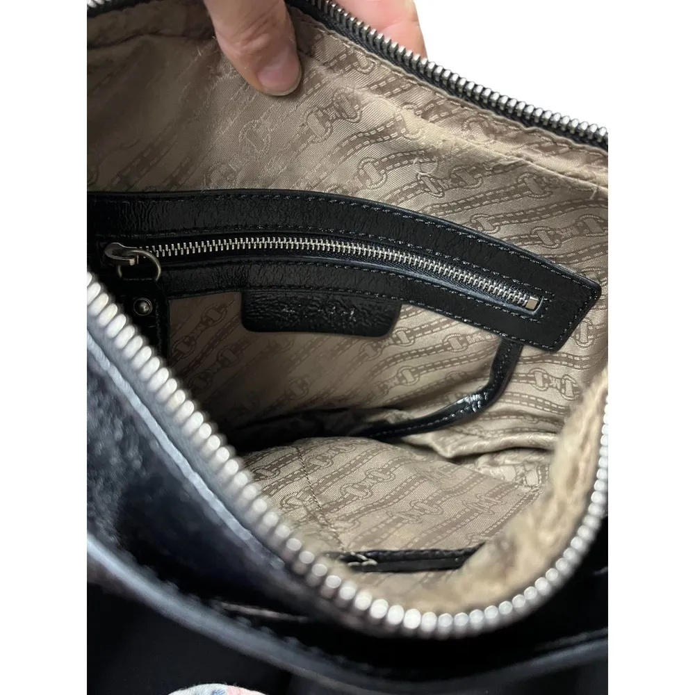 MICHAEL KORS Saddle Bag Leather Glossy Black Shoulder Bag Hobo 13.5 x 8.5 x 3 in - Image 8