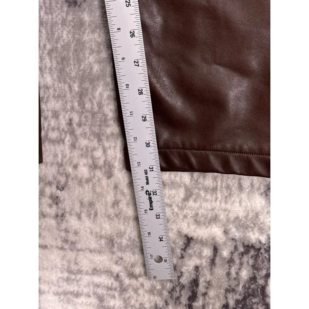 Abercrombie & Fitch Pants 31 / 12L Womens 90s Straight Curve Love Brown Leather - Image 5