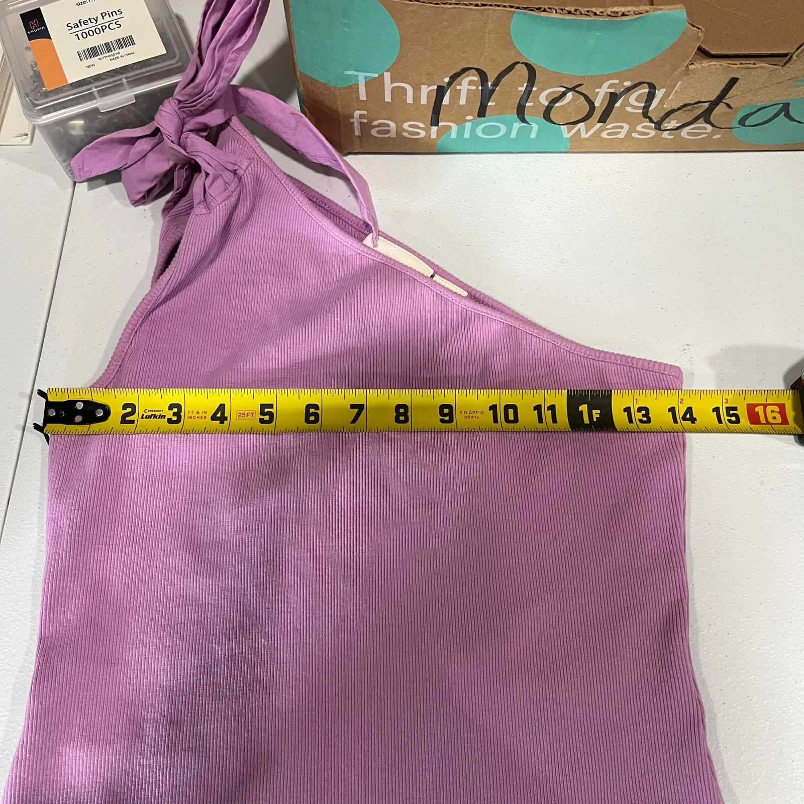 Maeve Anthropologie Purple Lilac One Shoulder Ribbed Tank Top Womens Small - Image 7