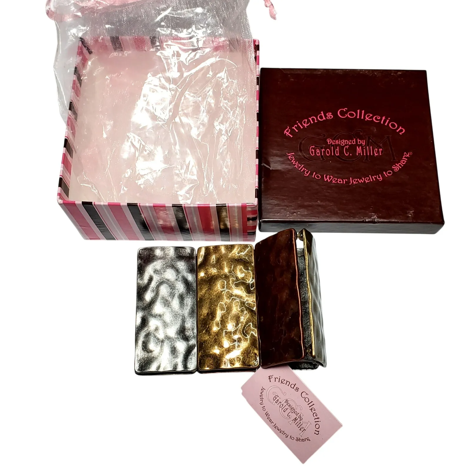 New Silver Brass Copper Tone Stretch Bracelet Garold C. Miller Fashion Jewelry - Image 2