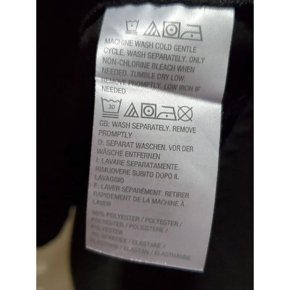 LOGO Lori Goldstein Women's Black Collared Long Sleeve Button Down Shirt Size S - Image 8