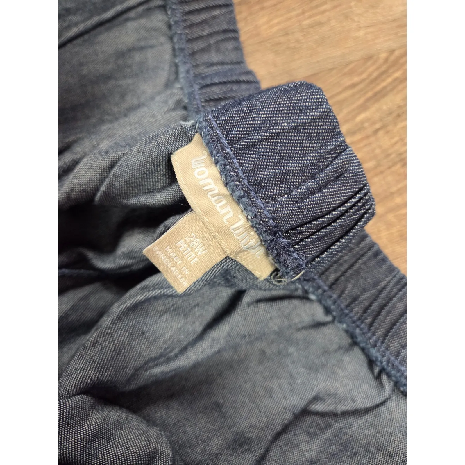 Woman Within NEW Drawstring Denim Skirt Dark Wash Plus Size 28W Petite - Image 2