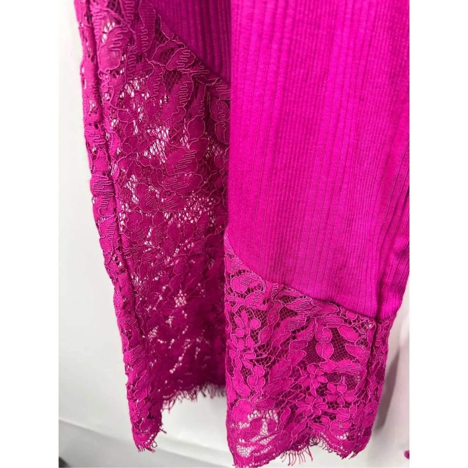 Anthropologie‎ Llia Lace Lounge Trousers Pants Pink Size S #2613 - Image 6