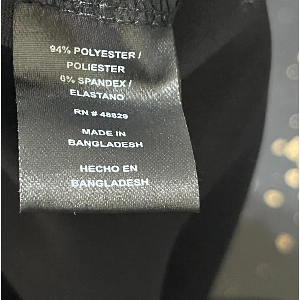 Rouge Collection Women's Pants Split Hem Black Stretch Pull - Image 5