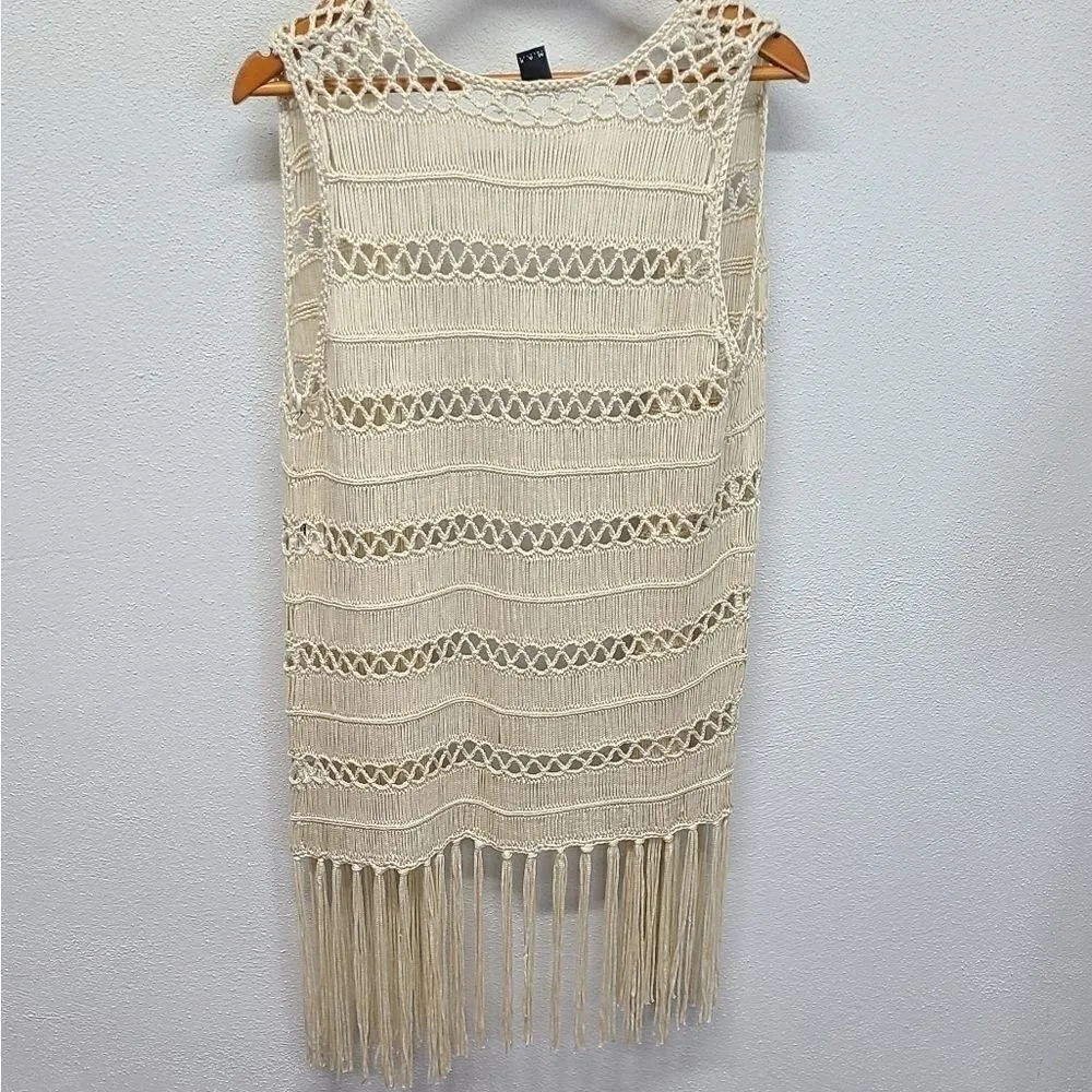 NWT‎ Beach Crochet Fringe Cover Up M/L - Image 7