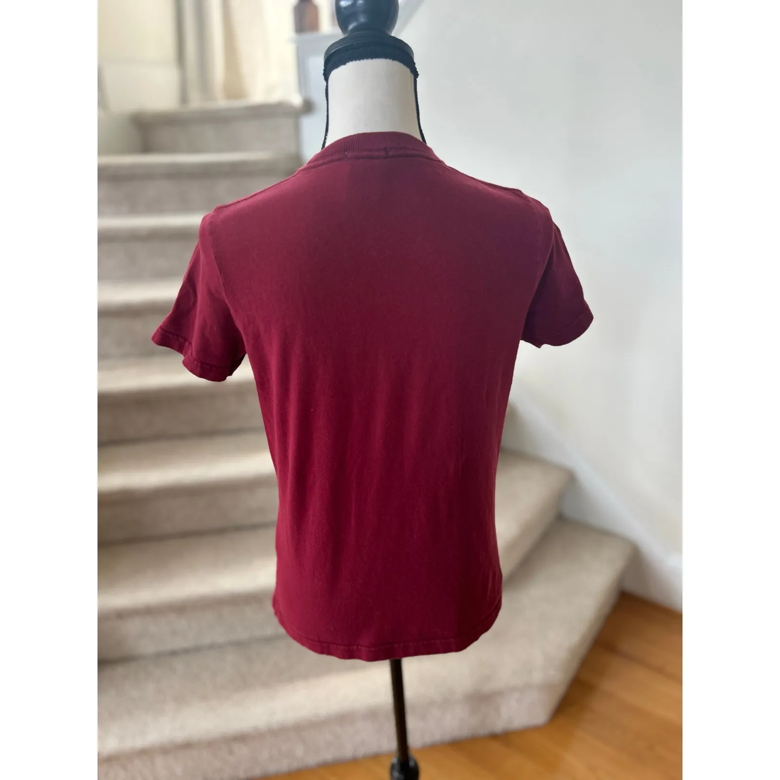 Abercrombie & Fitch Burgundy Red New York Baby T-Shirt - Image 3