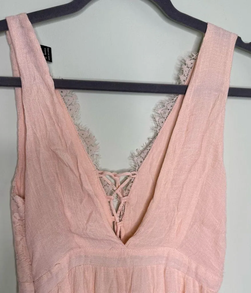 Forever 21 Blush Lace Maxi Small Dress - Image 7