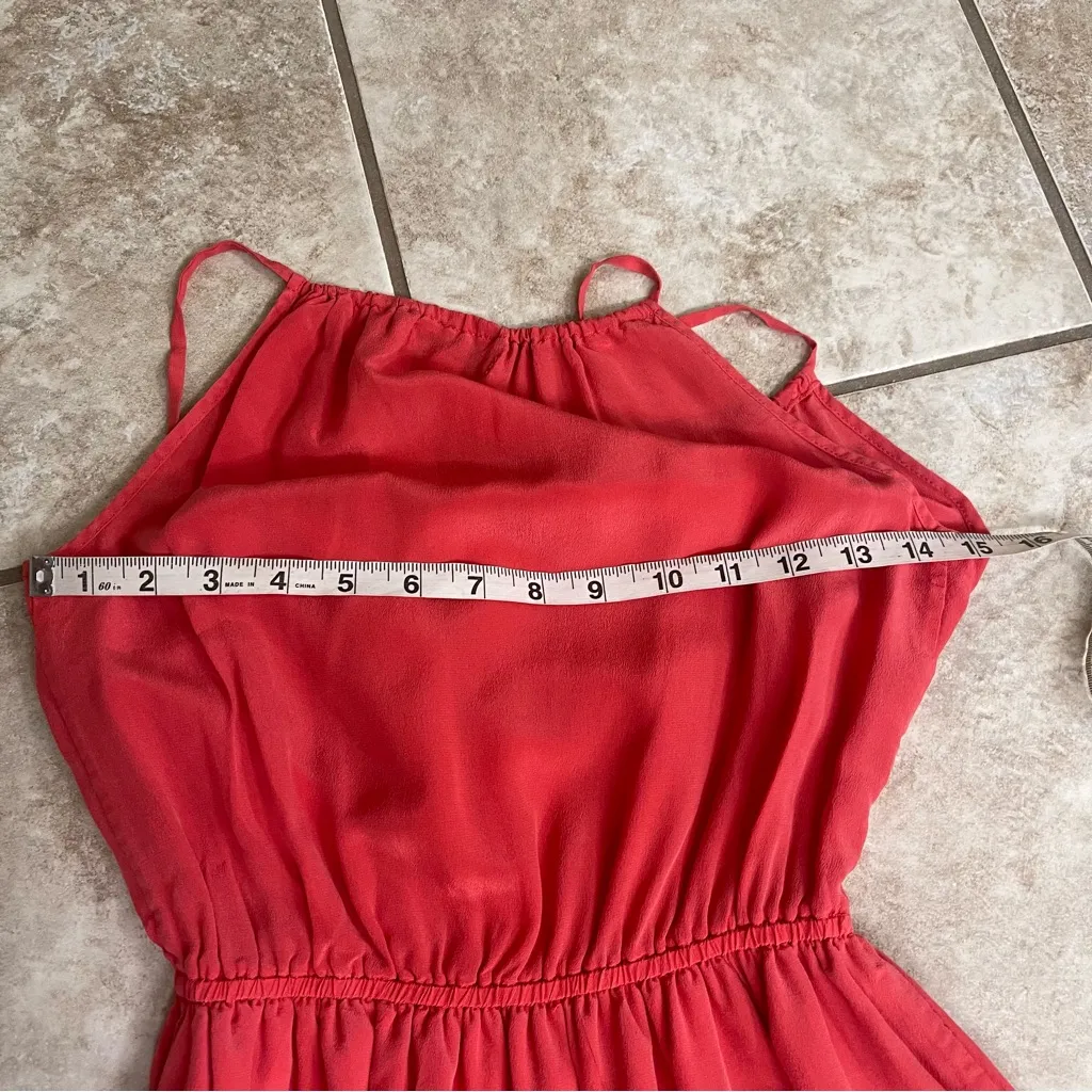 J Crew Coral Peach  Silk Chiffon Maxi Gown in Coral, Women's Size‎ 2 Petite - Image 4