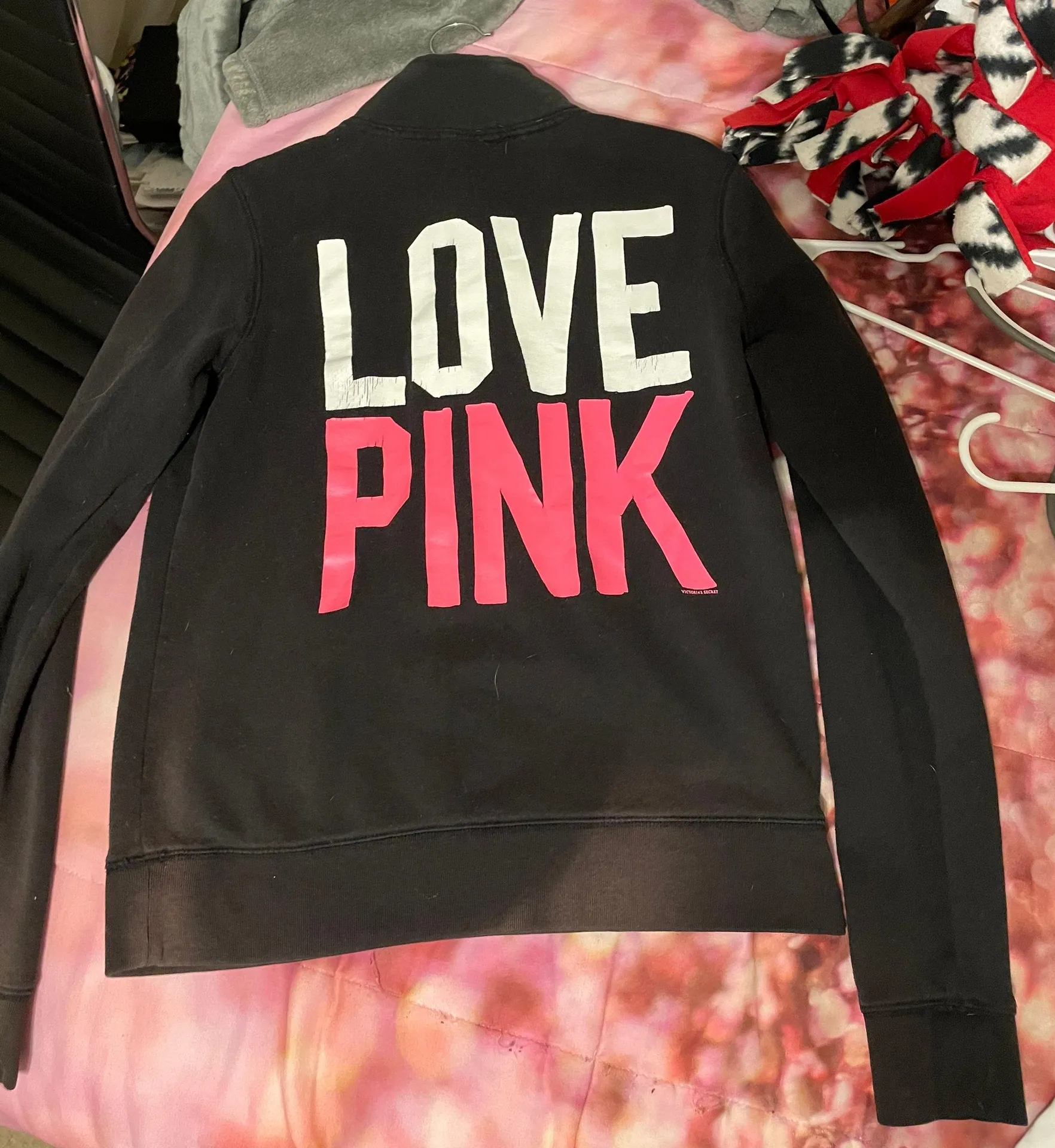 Love Pink Black Quarter Zip Sweatshirt - Image 2