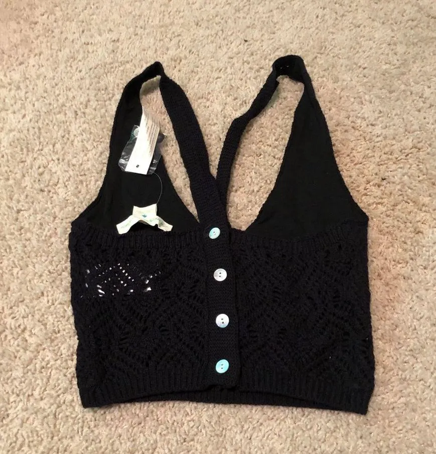 Black knit crop top never worn - Image 5