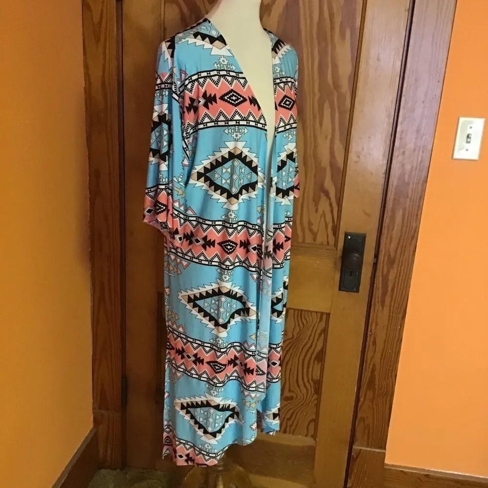 Bright Southwest Vibes Kimono Blue Size M - Image 7