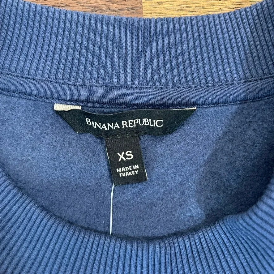 Banana Republic Womens Sweatshirt XS NWT‎ $59.50 Navy Blue Basic Crewneck Cotton - Image 3