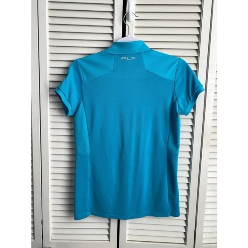 RLX Ralph Lauren X Golf Shirt Women’s Size Small Shirt Snap Polo Blue - Image 2