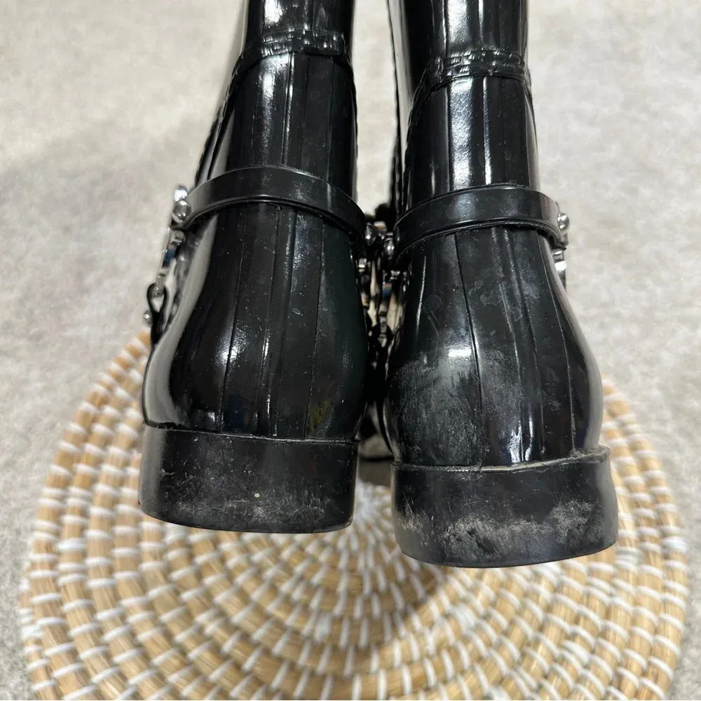 MICHAEL Michael Kors Women's Fulton Tall Harness Rain Boots in Black Size 8 - Image 6