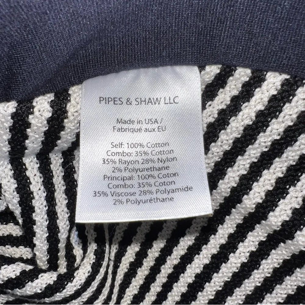 Veronica Beard Blazer Striped Zip-Up Jacket Size 0 Cotton Knit Navy - Image 8