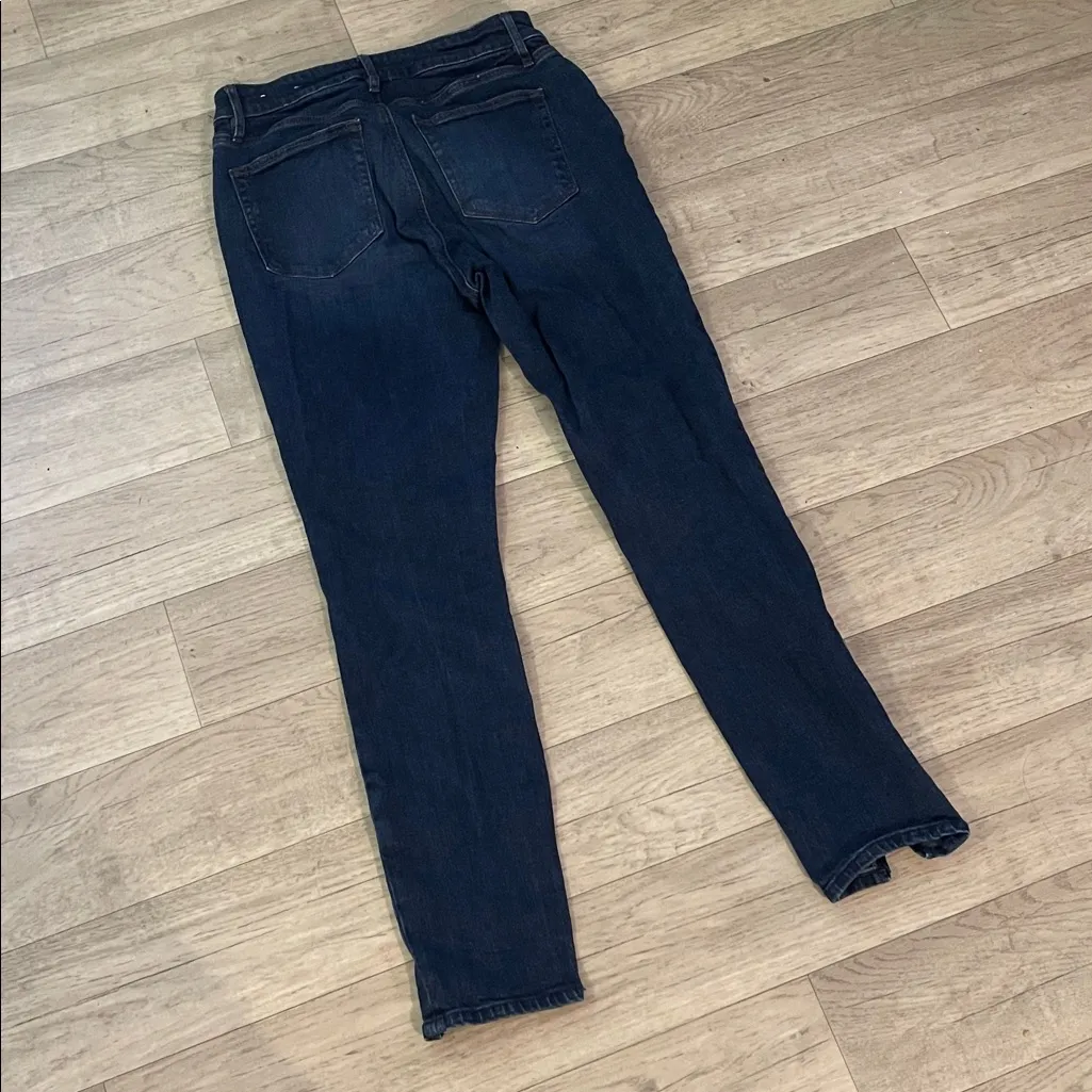 LOFT sz 6 Women's Dark Blue curvy Skinny slit ankle Jeans - Image 5