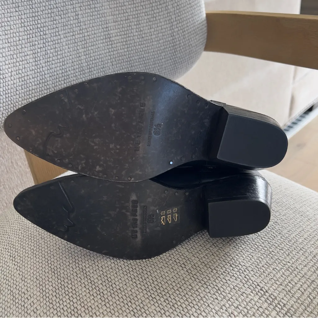 NWT Free People We The Free Axel Leather Ankle Boots Without Harness in Black - Image 9