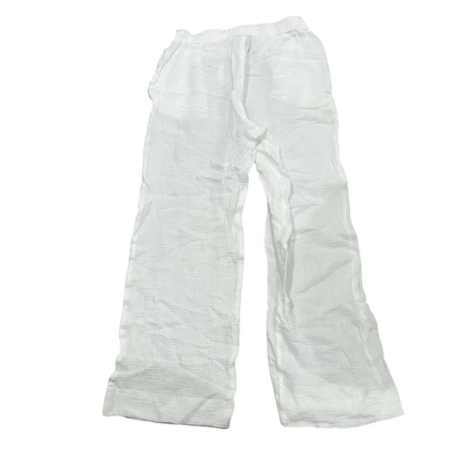 Shade & Shore Women's Gauze Pull-On Cover Up Pants White size XS - Image 3