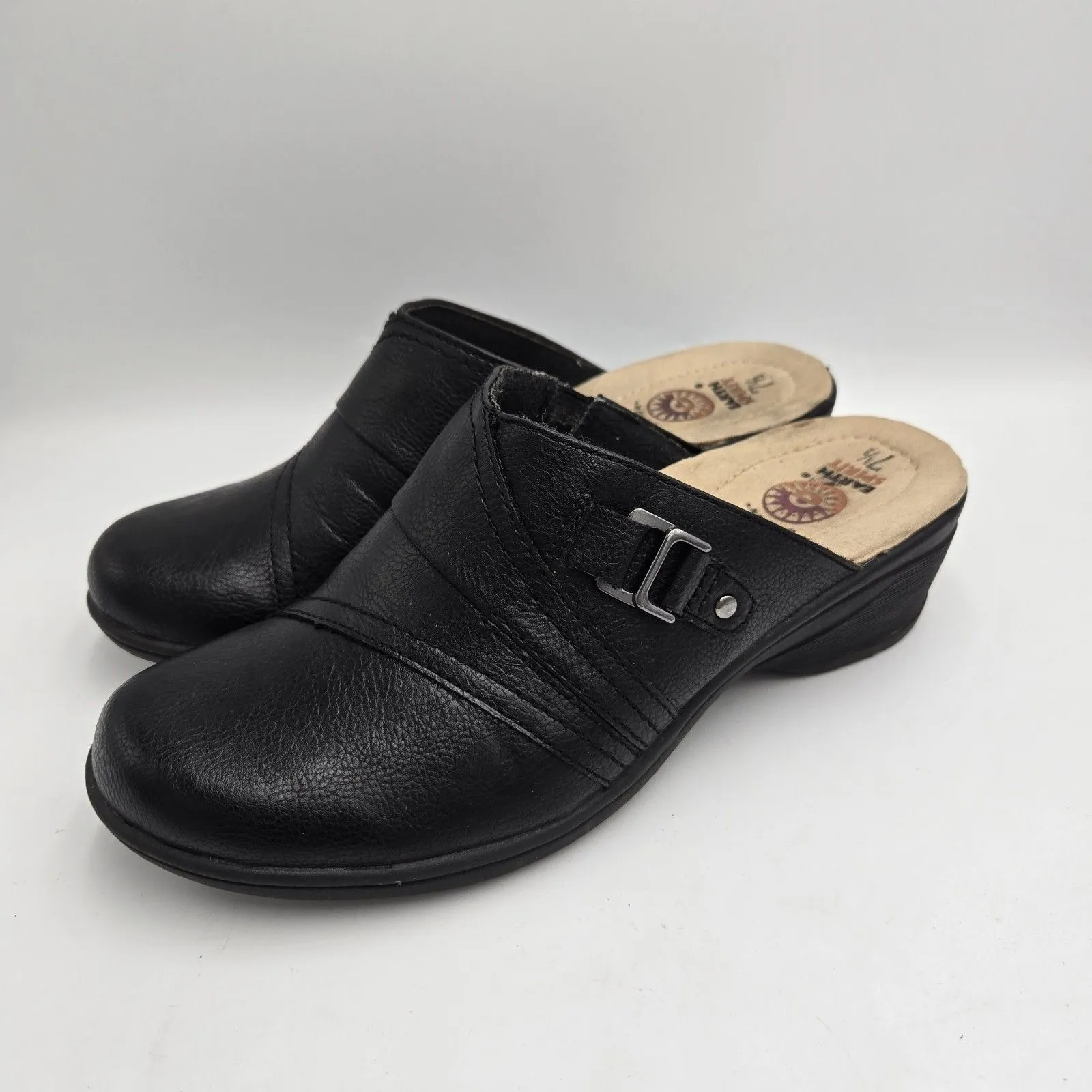 Earth Spirit Gelron Women’s Black Slip-On Clogs Mules Comfort Shoes Size 7.5 - Image 2