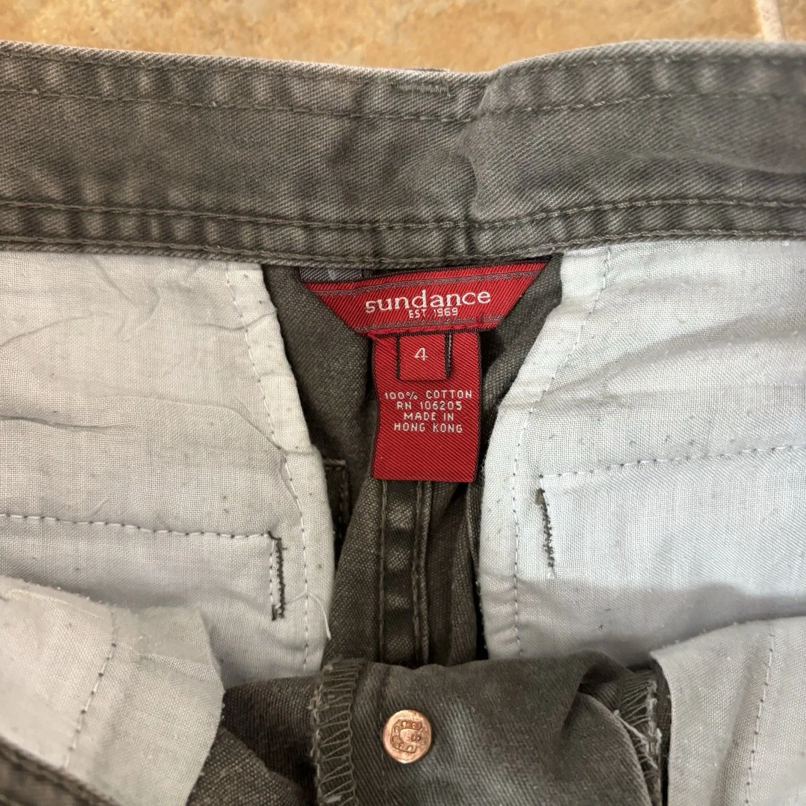 Sundance Cargo Pants Womens Size 4 Cropped Gray Boho - Image 3